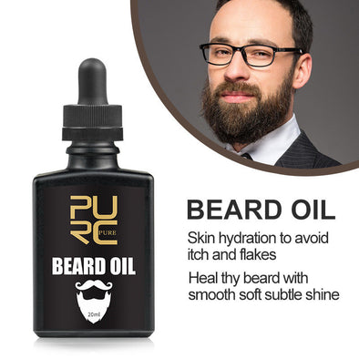 “Beard Growth Liquid dropper bottle with natural botanicals”