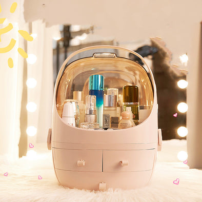 Dust-Proof Desktop Makeup Organizer & Lipstick Rack for Skincare, Vanity,