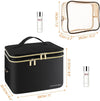 Portable Cosmetic Organizer with Separated Brush Compartments