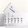 Set of medical vials with a branded box on a white background