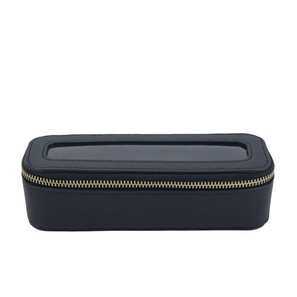 Travel Portable Leather Large-Capacity Cosmetic Brush & Skincare Storage Bag