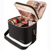 Portable Cosmetic Organizer with Separated Brush Compartments