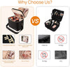 Portable Cosmetic Organizer with Separated Brush Compartments